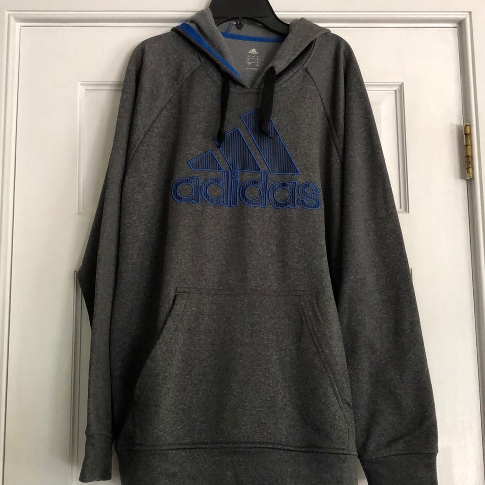 Adidas gray hooded sweatshirt